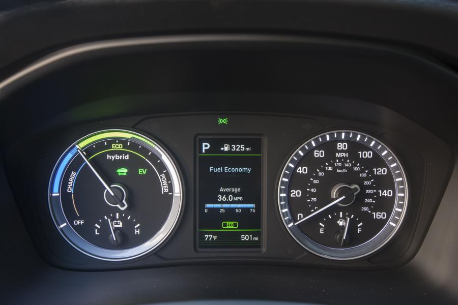 Панель приборов Hyundai Sonata Hybrid (LF) 2017 года  (NA) (фото 9 из 24)